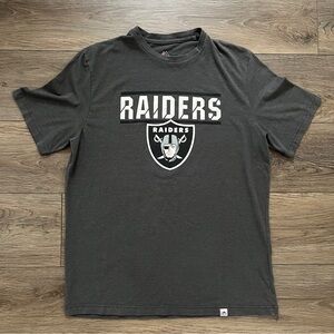 Majestic Las Vegas Raiders NFL Football Fan Charcoal Gray Men’s Tee Shirt Size L